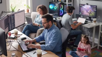 Soluções Elétricas para PC Gamer e Home Office Eletricista residencial otimizando a instalação elétrica para um setup gamer e home office